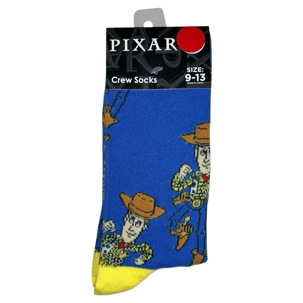 1x Toy Story Woody Novelty Crew Socks Adult Set Size 9-13